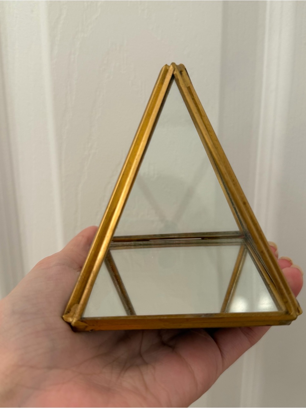 Urban Outfitters Triangle Glass Geometric Small Jewelry Display Box
